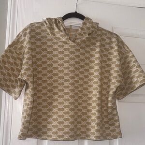 Michael Kors Beige MK Logo Hoodie